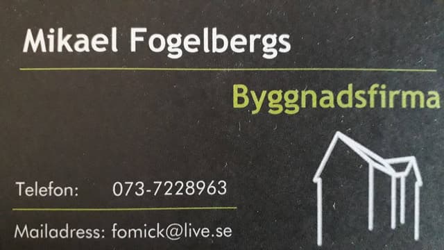 Mikael Fogelbergs Byggnadsfirma i Mullsjö loga