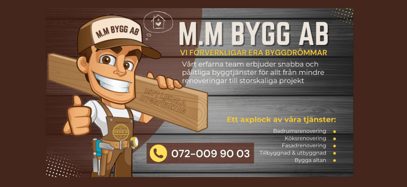 En bild som representerar M.M BYGG AB