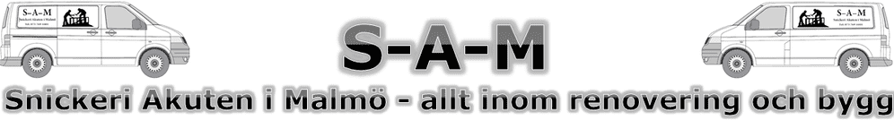 En bild som representerar S - A - M (Snickeri akuten i Malmö)